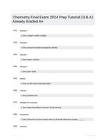 Chemistry Final Exam 2024  Prep Tutorial (Q & A) Already Graded A+