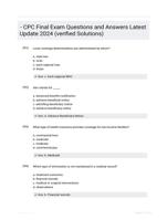 - CPC Final Exam Questions and Answers Latest Update 2024 (verified Solutions)