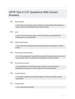 UPTP Test 3 |137 Questions| With Correct Answers.