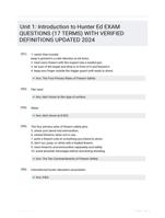 Unit 1: Introduction to Hunter Ed EXAM QUESTIONS (17 TERMS) WITH VERIFIED DEFINITIONS UPDATED 2024