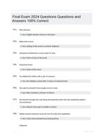 Final Exam 2024 Questions Questions and Answers 100% Correct