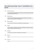 CEA 2024 final EXAM - BIO171 MICROBIO FULL EXAM