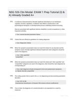 NSG 526 Clin Modal. EXAM 1 Prep Tutorial (Q & A) Already Graded A+