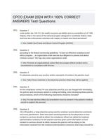 CPCO EXAM 2024 WITH 100% CORRECT ANSWERS Test Questions