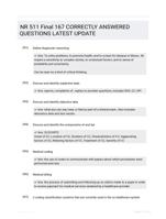 NR 511 Final 167 CORRECTLY ANSWERED QUESTIONS LATEST UPDATE