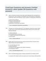 Final Exam Questions and Answers (Verified Answers) Latest Update  (98 Questions with answers)
