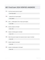481 Final Exam 2024 VERIFIED ANSWERS