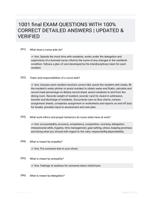 1001 final EXAM QUESTIONS WITH 100% CORRECT DETAILED ANSWERS | UPDATED & VERIFIED