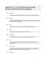 MPOETC ACT 120 CERTIFICATION EXAM REVIEW QUESTIONS WITH ANSWER
