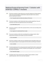 Medical-Surgical Nursing Exam 1 Solution with VERIFIED CORRECT Answers