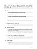 Mental Health Exam 100% VERIFIED  ANSWERS 2024/2025