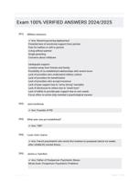 Exam 100% VERIFIED ANSWERS  2024/2025