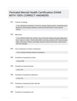 Perinatal Mental Health Certification EXAM WITH 100% CORRECT ANSWERS