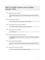 NUR 215 EXAM 2  Review with Complete Answers- 2024