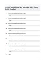 Relias Dysarythmia Test B Answer Hints Study Guide Rated A+