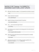 NAVFAC P-307 Training 114 CORRECTLY ANSWERED QUESTIONS LATEST UPDATE