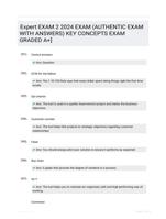Expert EXAM 2 2024 EXAM (AUTHENTIC EXAM WITH ANSWERS) KEY CONCEPTS EXAM GRADED A+]