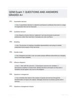 QDM Exam 1 QUESTIONS AND ANSWERS GRADED A+
