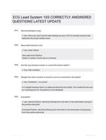ECG Lead System 103 CORRECTLY ANSWERED QUESTIONS LATEST UPDATE