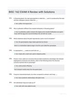 BISC 162 EXAM 4 Review with Solutions