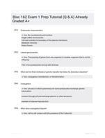 Bisc 162 Exam 1 Prep Tutorial (Q & A) Already Graded A+