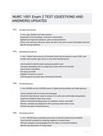 NURC 1001 Exam 2 TEST (QUESTIONS AND  ANSWERS) UPDATED