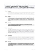 Paralegal Certification exam Complete Questions & Answers(Latest Update 2024/2025)