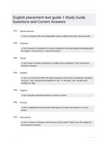 English placement test guide 1 Study Guide Questions and Correct Answers