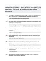 Hootsuite Platform Certification Exam Questions Complete Solutions -Questions & Correct Answers
