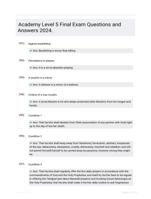 Academy Level 5 Final Exam Questions and Answers 2024.