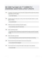 MC 2000 Tad Odell LSU 77 CORRECTLY ANSWERED QUESTIONS LATEST UPDATE