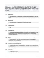 Midterm- NURS 5355 EXAM QUESTIONS (45 TERMS) WITH VERIFIED DEFINITIONS UPDATED 2024
