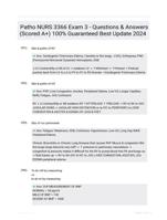 Patho NURS 3366 Exam 3 - Questions & Answers (Scored A+) 100% Guaranteed Best Update 2024