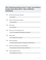 NYU Pathophysiology Exam 3 Labor and Delivery EXAM 2024/2025  WITH 100% VERIFIED  ANSWERS