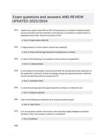 Exam questions and answers AND REVIEW UPDATED 2023/2024