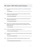 HR - Exam 1 With 100% Correct Answers