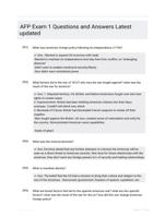 AFP Exam 1 Questions and Answers Latest updated