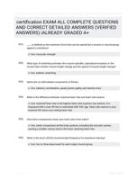 certification EXAM ALL COMPLETE  QUESTIONS AND CORRECT  DETAILED ANSWERS (VERIFIED  ANSWERS) |ALREADY GRADED A+