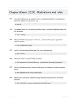Chapter (Exam -2024) - florida laws and rules