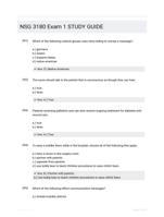 NSG 3180 Exam 1 STUDY GUIDE