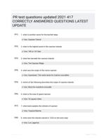 PR test questions updated 2021 417 CORRECTLY ANSWERED QUESTIONS LATEST UPDATE