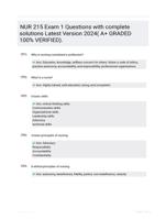 NUR 215 Exam 1 Questions with complete solutions Latest Version 2024( A+ GRADED 100% VERIFIED).