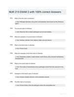NUR 215 EXAM 2  with 100% correct Answers