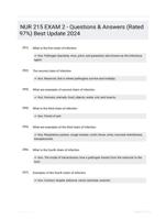 NUR 215 EXAM 2  - Questions & Answers (Rated 97%) Best Update 2024