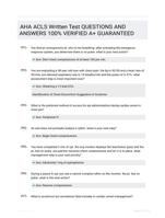 AHA ACLS Written Test QUESTIONS AND ANSWERS 100% VERIFIED A+ GUARANTEED
