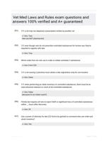 Vet Med Laws and Rules exam questions and answers 100% verified and A+ guaranteed