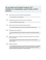 NJ Accident and Health Producer 257 CORRECTLY ANSWERED QUESTIONS LATEST UPDATE