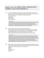 Exam 6. nur 101 2020 LATEST UPDATE WITH CORRECT SOLUTION GRADED A+