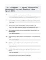 2301 - Final Exam | 57 Verified Questions and Answers with Complete Solutions | Latest Update 2024