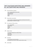 2301 Final EXAM QUESTIONS AND ANSWERS ALL 202 QUESTIONS AND ANSWERS